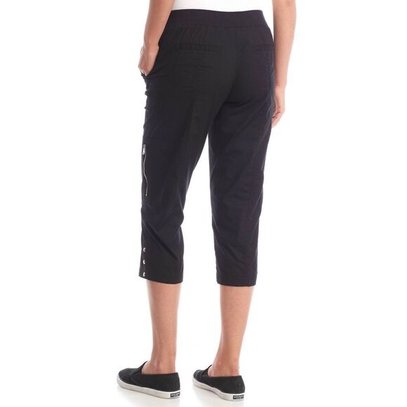 New! RAFAELLA Women's Poplin Black Capri Pants With Pockets Size 14 - Picture 6 of 6